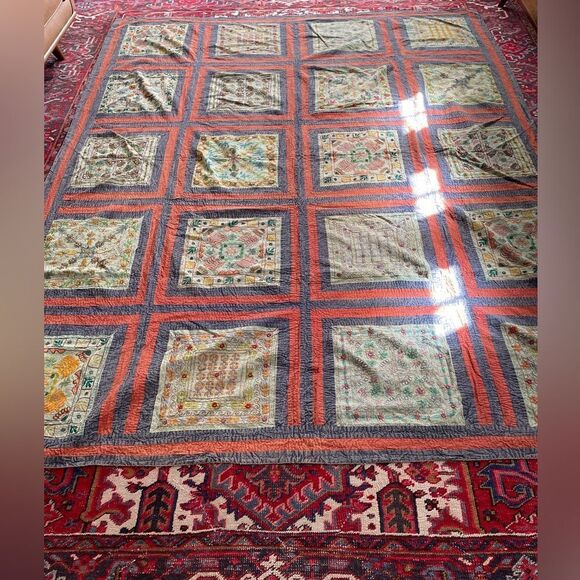 Vintage handmade Indian throw/bedspread - never used - Picture 1 of 12